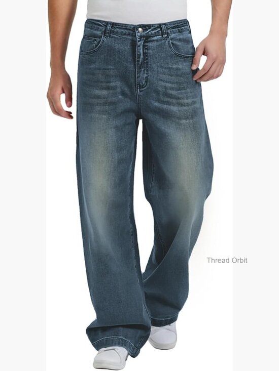 Other - Y2K Wide Leg Baggy Jeans Men Stretch Denim Pants Skate